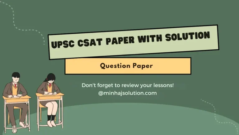 UPSC CSAT Paper With Solution